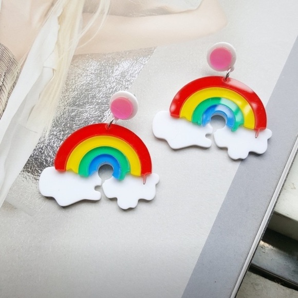 🌈 Rainbow cloud earrings ☁️ - Picture 3 of 5